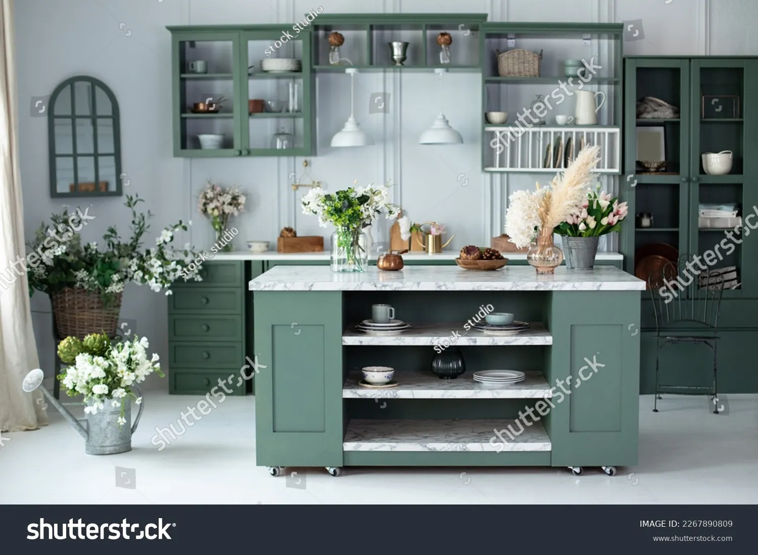 10726 green rustic backsplash