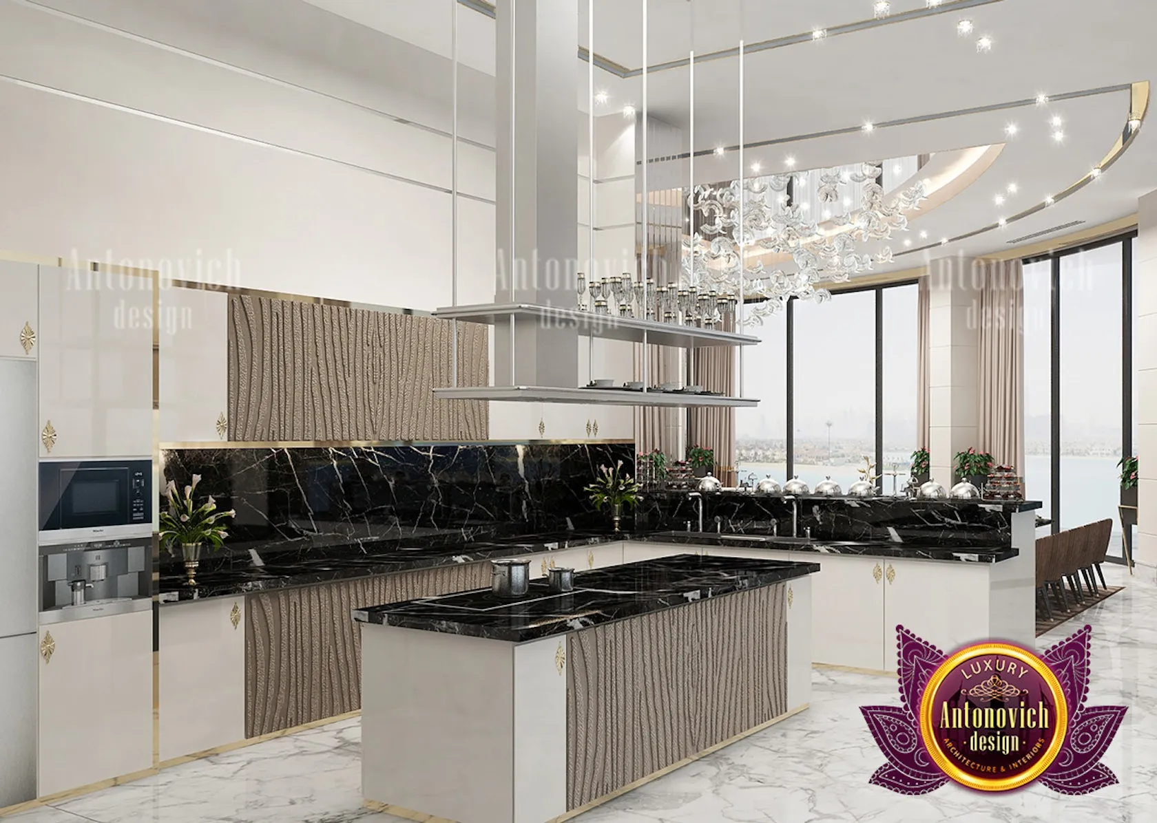 10933 black marble kitchen island