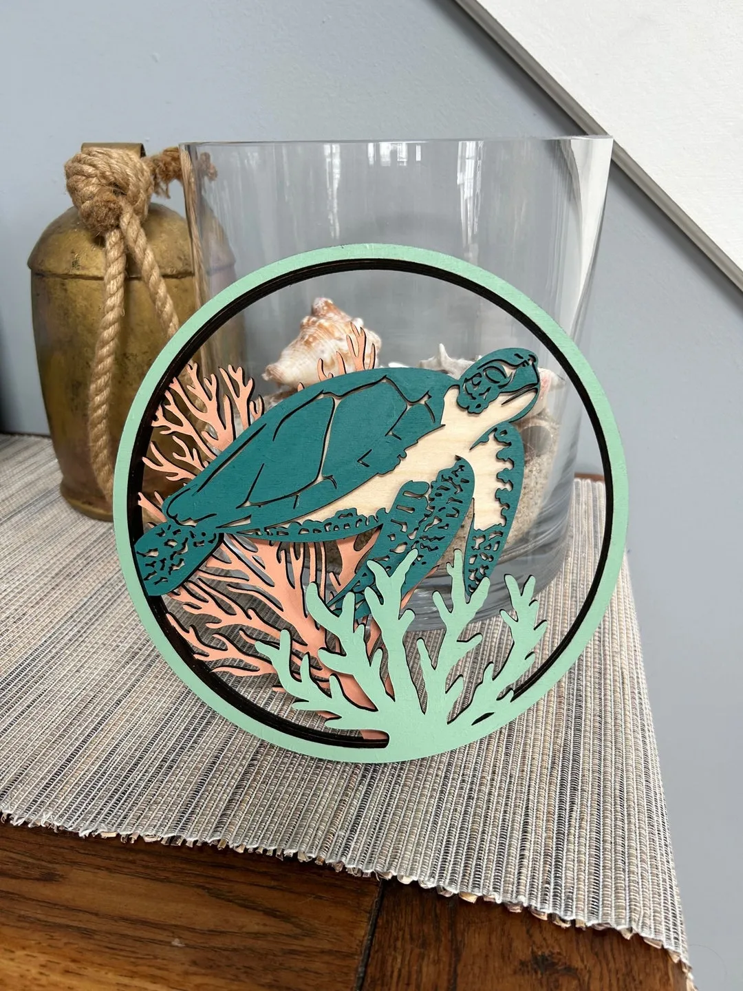 11027 sea turtle mouth table decor